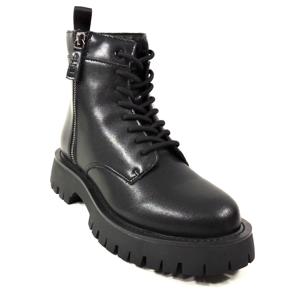 CESARE PACIOTTI 4US  🇮🇹 MEN'S BLACK LEATHER WINTER ANKLE BOOTS